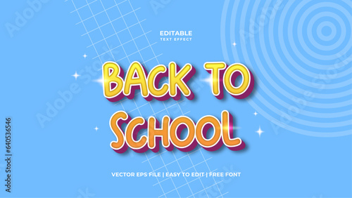 Back to School Comic style editable text effect