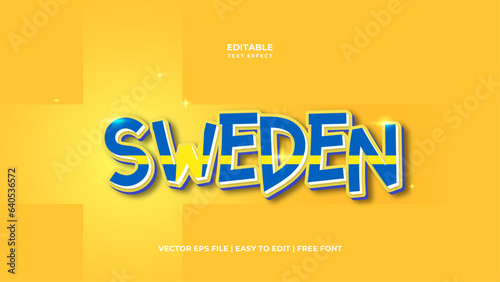 Sweden typography premium editable text effect