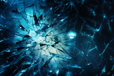 Abstract illustration of broken glass into pieces. Isolated realistic glass shards.