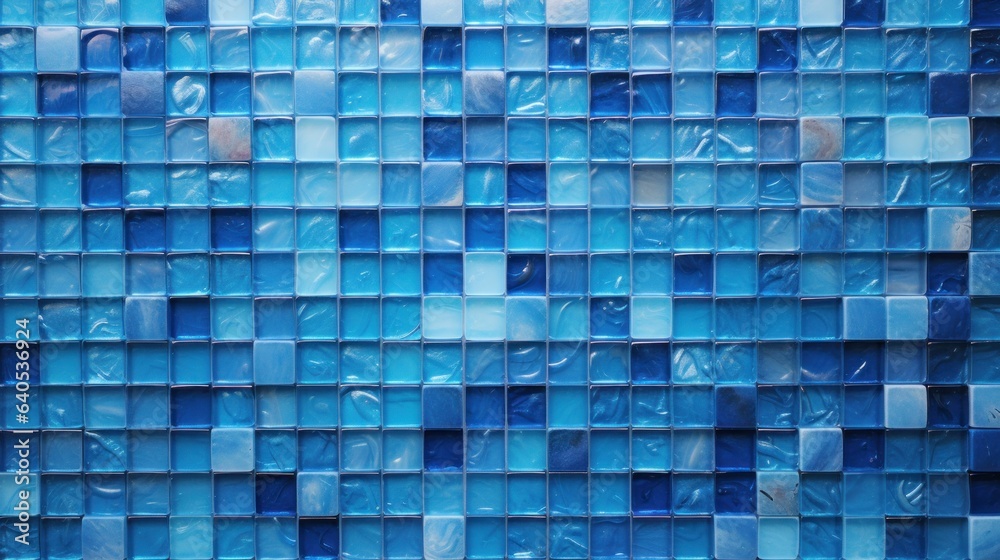 Blue square mosaic bathroom tile background. Blue square mosaic bathroom tile background.