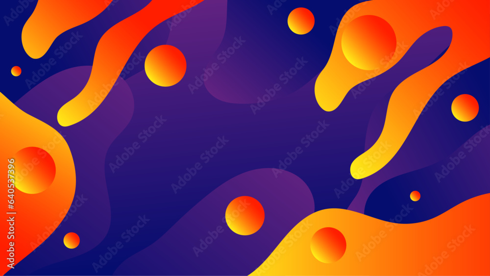 purple orange gradient background design. Abstract geometric background with liquid shapes. Cool background design for posters.