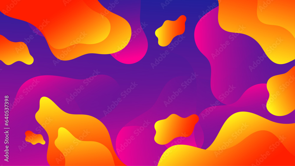 Abstract pink orange yellow,liquid wavy shapes futuristic banner. Glowing retro waves vector background Abstract pink orange yellow,liquid wavy shapes futuristic banner. Glowing retro waves vector background