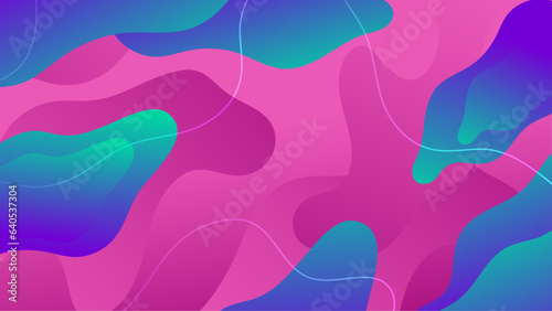 Gradient background with morphing shapes. Morphing purple blue pink blobs. Vector 3d illustration. Abstract 3d background. Liquid colors. Decoration for banner or sign design