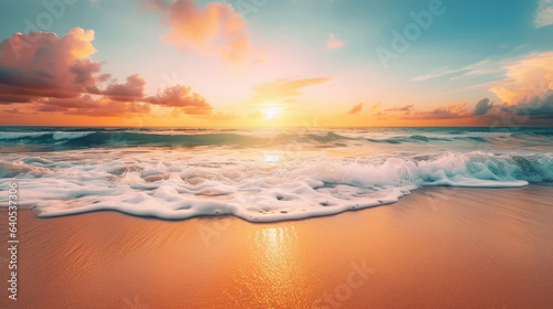 Beautiful tropical beach seascape at sunrise © Venka