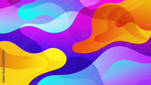 Gradient background with morphing shapes. Morphing colorful blobs. Vector 3d illustration. Abstract 3d background. Liquid colors. Decoration for banner or sign design