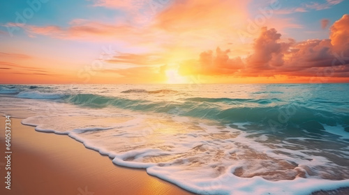 Beautiful tropical beach seascape at sunrise © Veniamin Kraskov