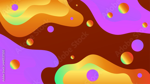 Gradient background with morphing shapes. Morphing colorful blobs. Vector 3d illustration. Abstract 3d background. Liquid colors. Decoration for banner or sign design