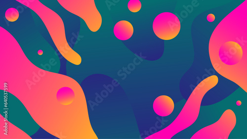 Abstract colorful ,liquid wavy shapes futuristic banner. Glowing retro waves vector background