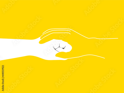 Lending a helping hand, compassion and charity concept. Flat vector illustration.
