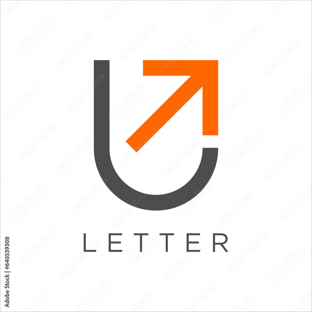 Letter U With GROW logo design. Linear creative minimal monogram symbol. Universal elegant vector logotype. Graphic alphabet symbol for corporate identity Letter U With GROW logo design. Linear creative minimal monogram symbol. Universal elegant vector logotype. Graphic alphabet symbol for corporate identity