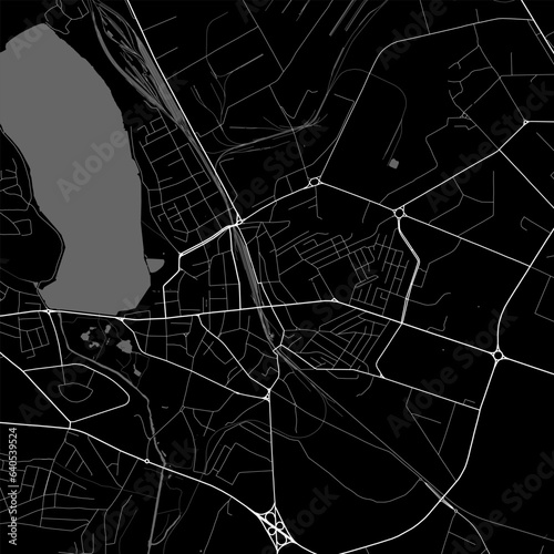Ternopil city map, oblast center of Ukraine. Municipal administrative black and white area map with rivers and roads, parks and railways.