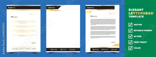 gold letterhead design template