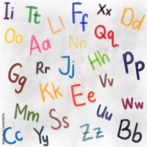 Randomized Latin alphabet A-Z uppercase and lowercase