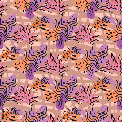 Animal skin fantasy beautiful seamless pattern of jaguar, tiger, guepard, leopard abstract Modern safari animal fashion print skin design for textile, wallpaper Vector illustration