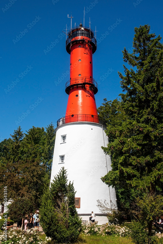 Nautical lighthouse on the coast of the Baltic Sea near Wladyslawowo, Poland. Latarnia Morska Rozewie Nautical lighthouse on the coast of the Baltic Sea near Wladyslawowo, Poland. Latarnia Morska Rozewie