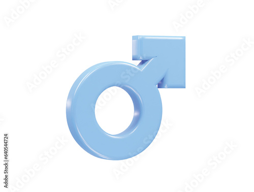 Male symbol 3d element render illustration