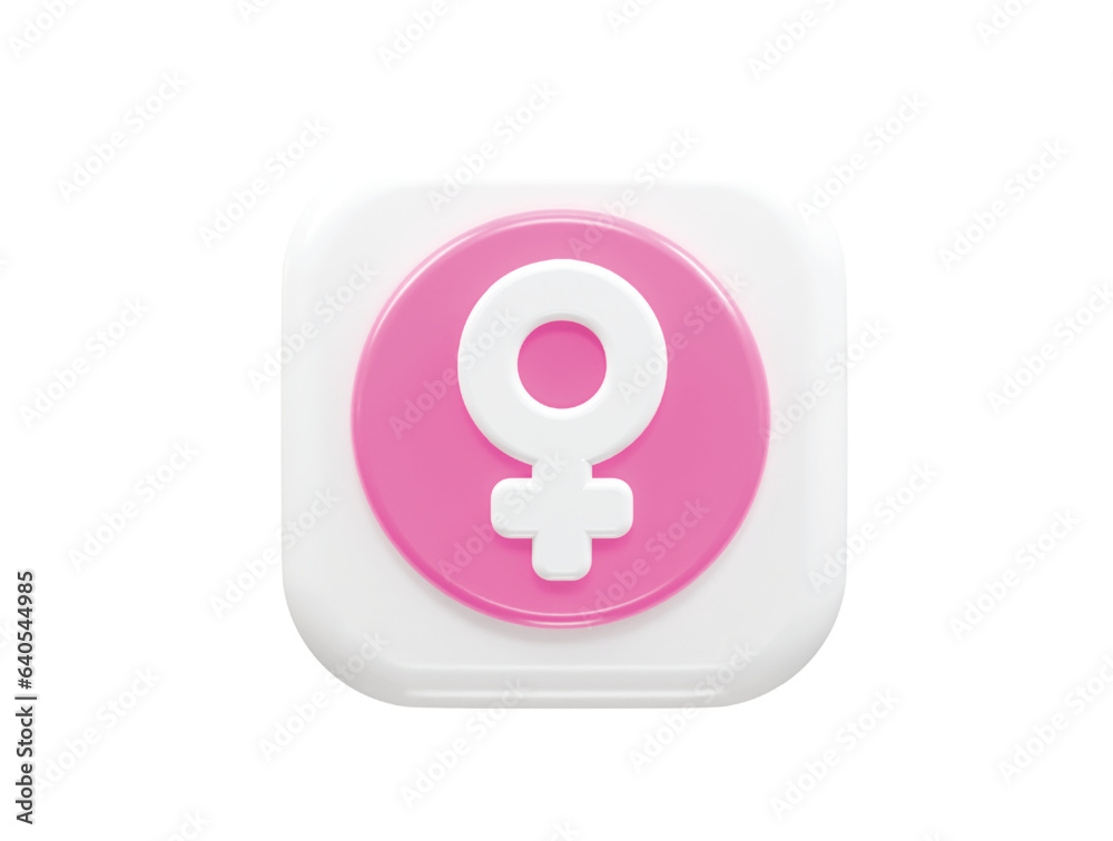 Female icon 3d rendering element vector Female icon 3d rendering element vector