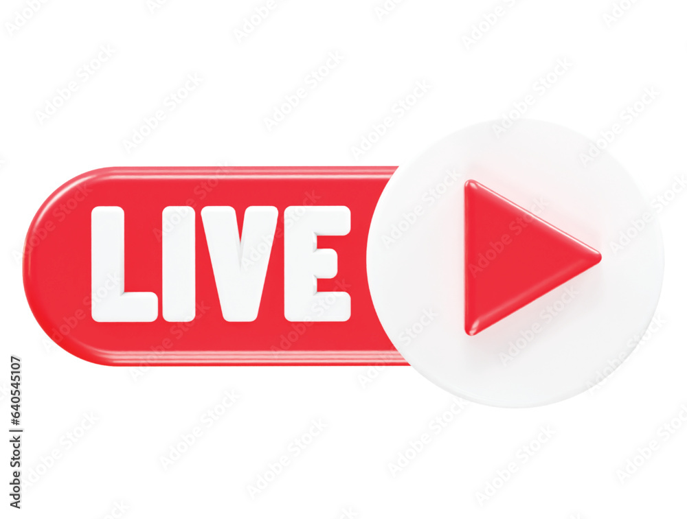 Live icon vector 3d rendering illustration element Live icon vector 3d rendering illustration element