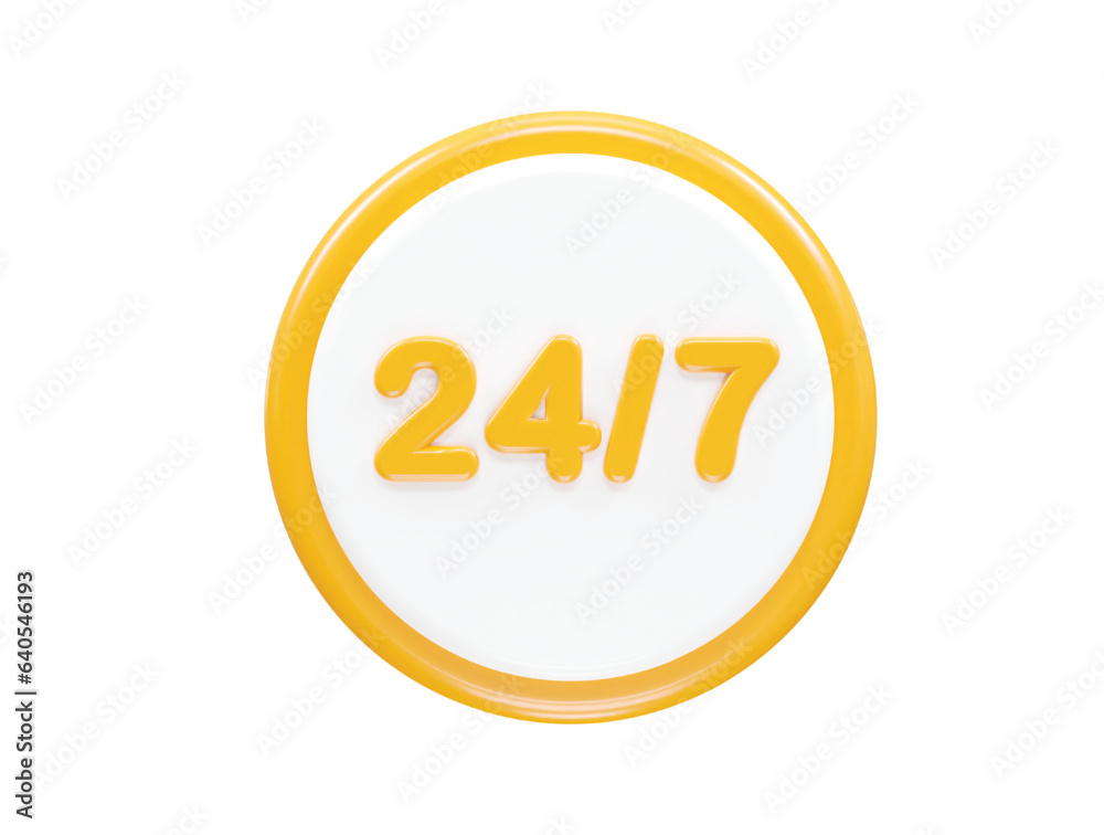 24/7 icon vector text effect illustration 24/7 icon vector text effect illustration