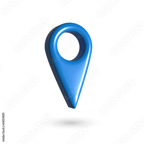 3D Pointer pin location symbol. Blue marker icon sign. checkpoint icon vector. 