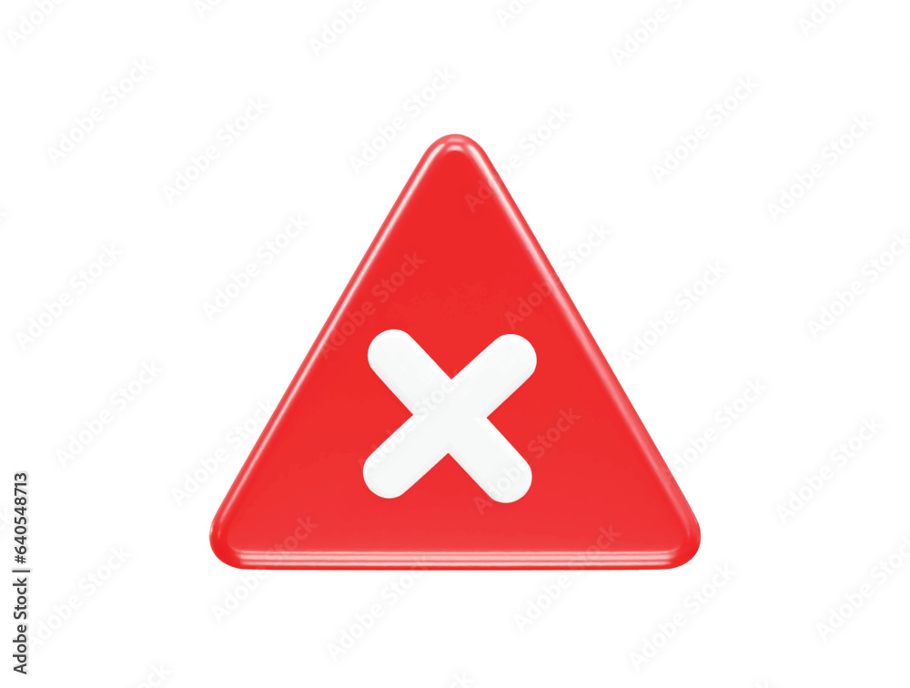 Wrong icon 3d render illustration vector Wrong icon 3d render illustration vector