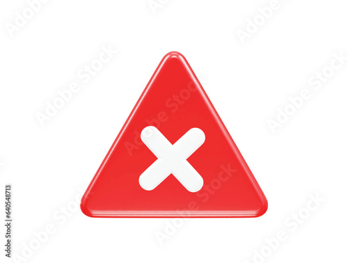 Wrong icon 3d render illustration vector