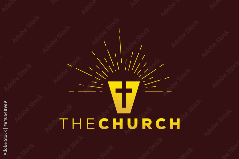 Trendy and Professional letter V church sign Christian and peaceful vector logo design