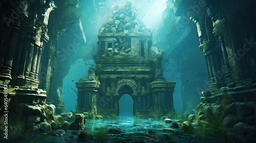 Lost civilization s underwater ruins