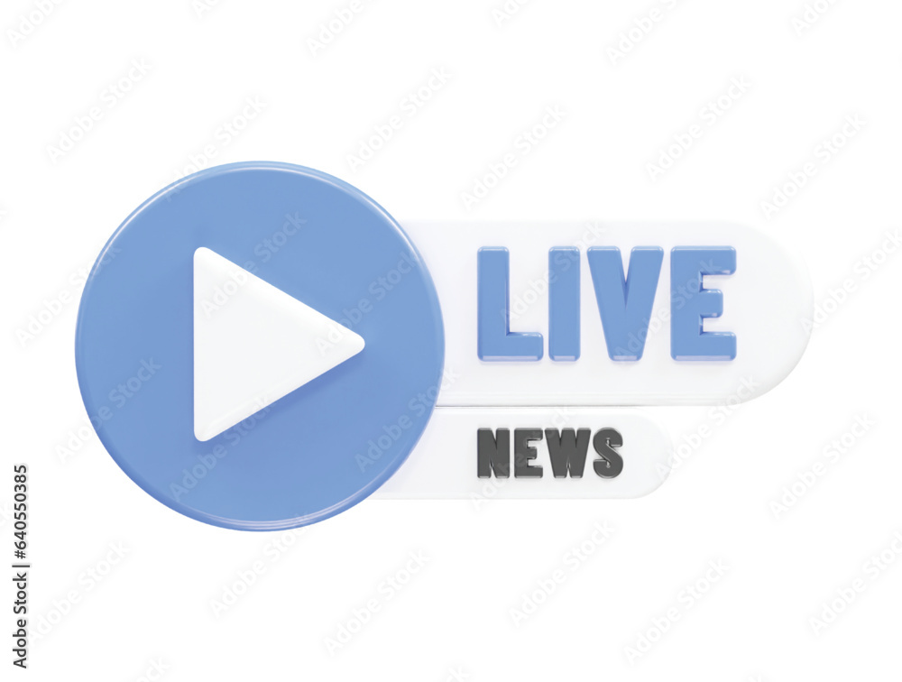 Live icon vector 3d rendering illustration element Live icon vector 3d rendering illustration element
