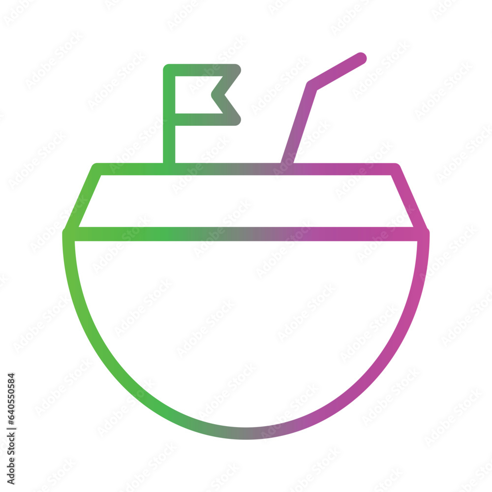 Coconut Drink Fresh Gradient Icon Coconut Drink Fresh Gradient Icon