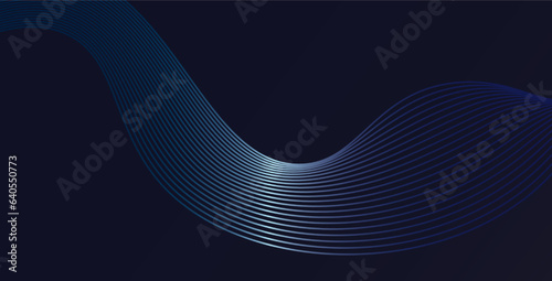 Abstract Dark with glowing wave background. Modern purple blue gradient.