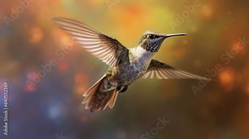 Tiny Hummingbird in Mid-Air. AI generated