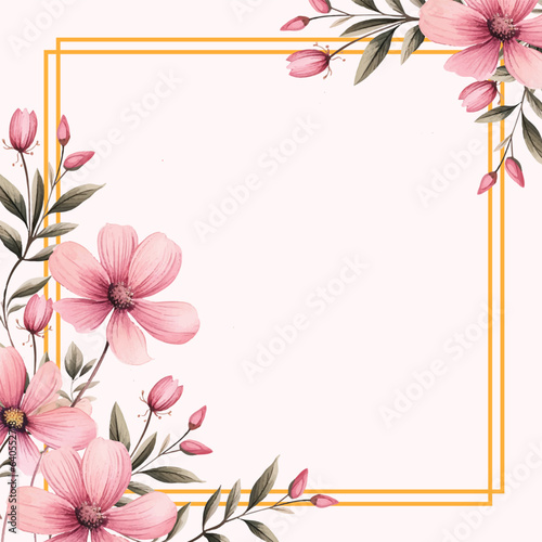 pink flower frame