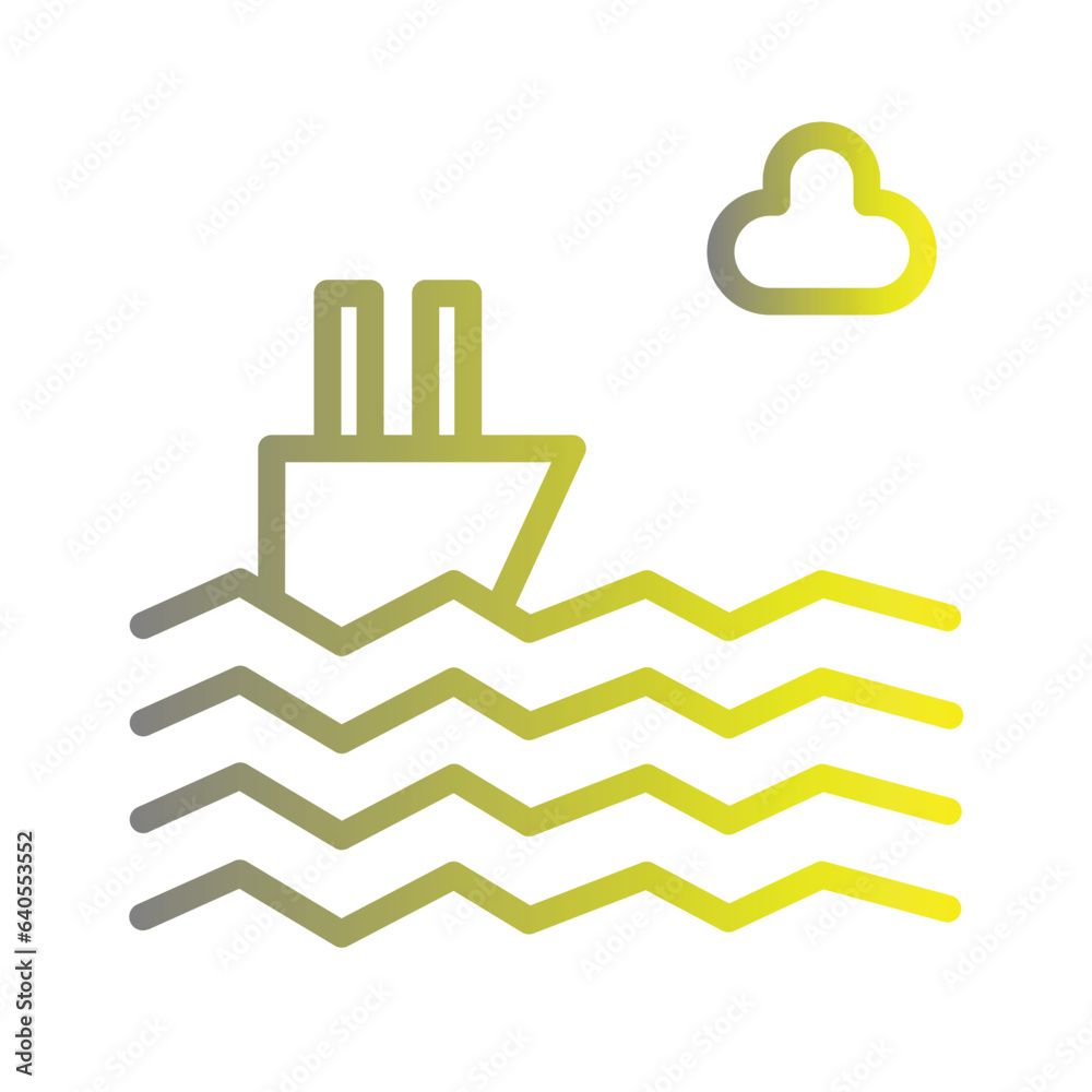 Obraz premium Ocean Sea Ship Gradient Icon