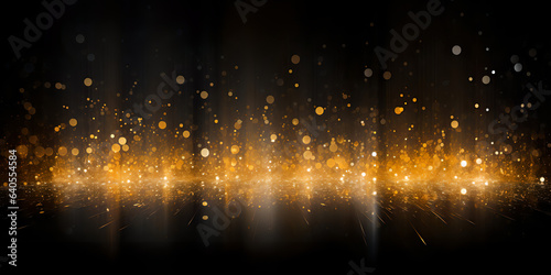 Shimmering bokeh abstract background, banner, Golden shatterd pieces in waves, The Shimmering Blaze Series, Generative AI © ShaggyImages