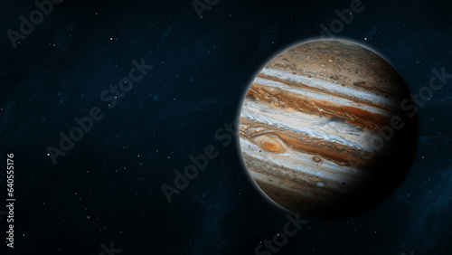 Fototapeta Naklejka Na Ścianę i Meble -  Planet Jupiter Floating In Space 4K