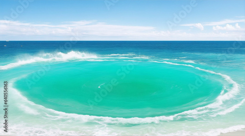 Ocean serene water rings photograph by Generative AI