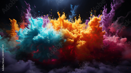Paint in water , Colourful paint explosion