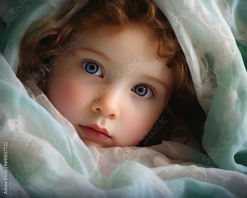 Photo of a little girl in a blanket