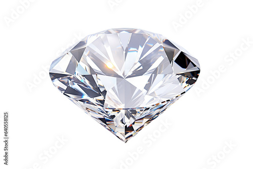 Shiny Diamond isolated on white background  reflection crystal minerals  pure solid carbon  jewelry luxury concept