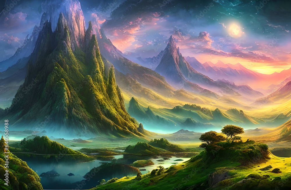 Fantasy fairytale landscape ,Generative AI