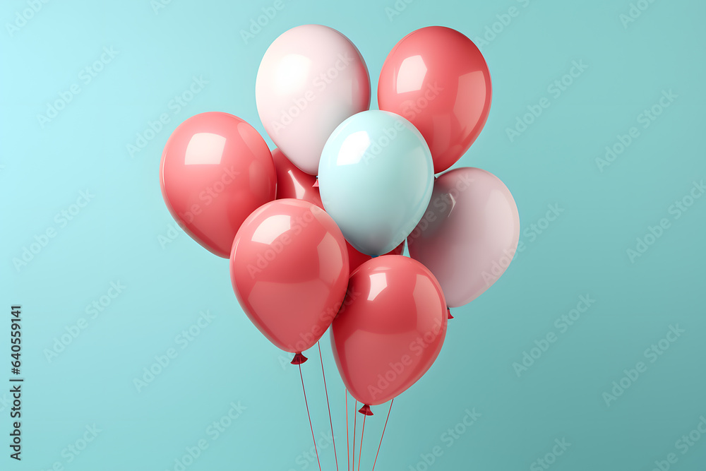 Bunch of colorful balloons isolated on blue background Bunch of colorful balloons isolated on blue background