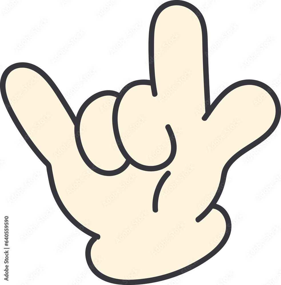 Comic hand with glove illustration Comic hand with glove illustration