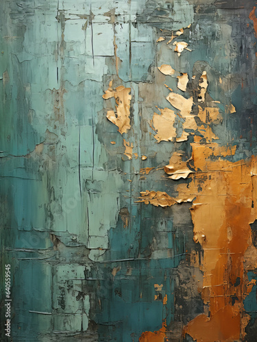 Green Blue Gold Abstract Art Painting