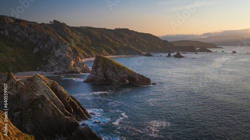 Beautiful Coastal Cliffs and Seascape in Loiba, Galicia, photo