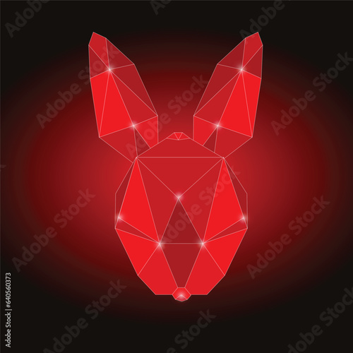 Polygonal and geometric rabbit. Jewelry rabbit vector. 