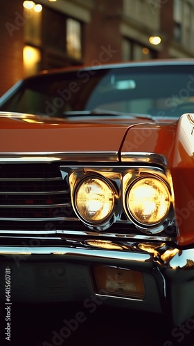 Vintage Super old style classic car headlight view wallpaper © Ruwan