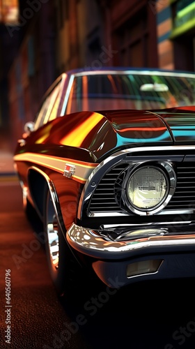 Vintage Super old style classic car headlight view wallpaper © Ruwan