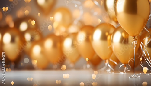 Golden balloons with sparkles high detailed background