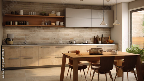 kitchen interior earth tone modern © EmmaStock